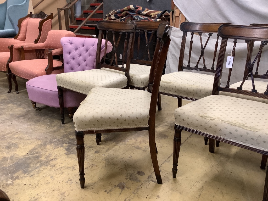 A set of six George III style mahogany dining chairs